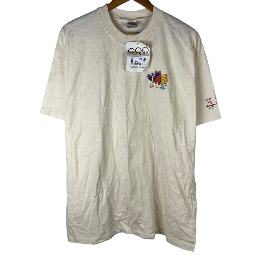 NWT Vintage Y2K Hanes Mens Sz XL Shirt Syndey Olympics Olly Syd Millie IBM